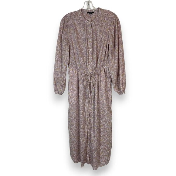 J Crew Shirt Dress Midi Beachy Paisley Cottagecore Cotton 8 - Picture 2 of 14